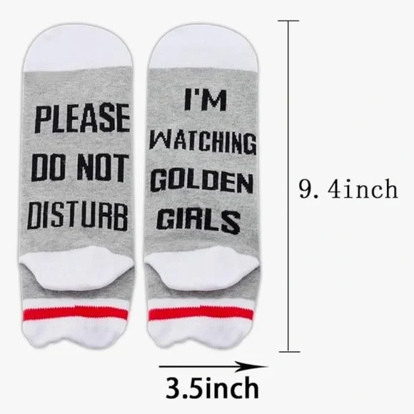 Golden Girls “Please Do Not Disturb” NWOT Gray and Red Casual Socks! - Picture 4 of 6